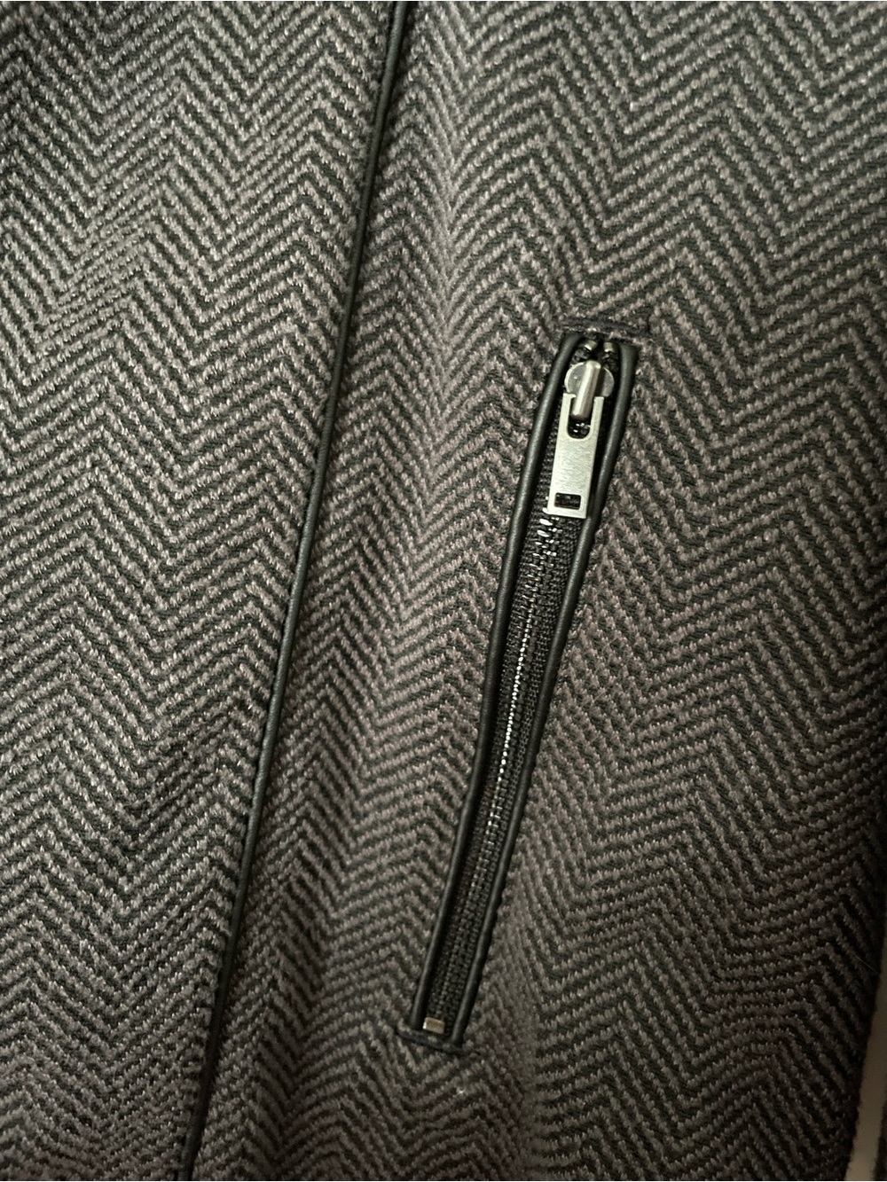 Banana Republic Moto Open Front Blazer Medium Charcoal Herringbone - Picture 6 of 7